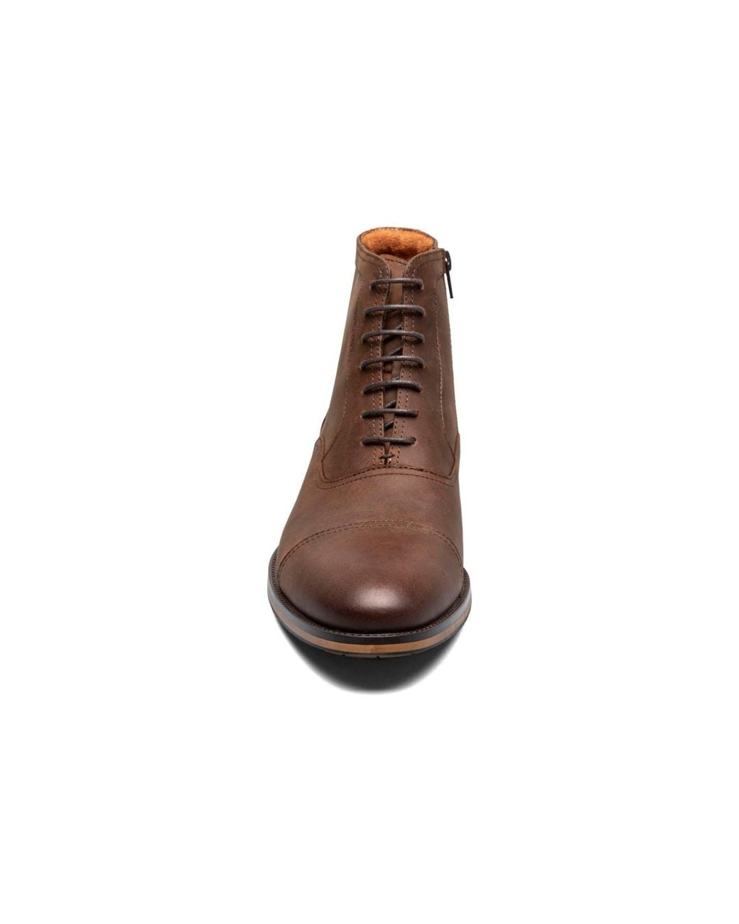 Stacy Adams Brown Porter Cap Toe Side Zip Boots for men