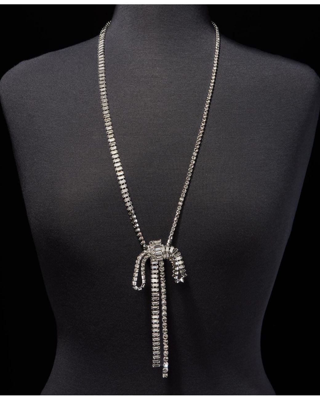 Givenchy Metallic Crystal Bow Statement Necklace