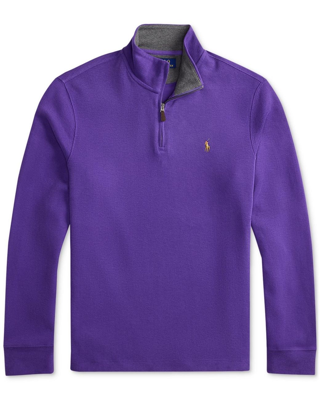 Polo Ralph Lauren Estate-rib Cotton Quarter-zip Pullover in Purple