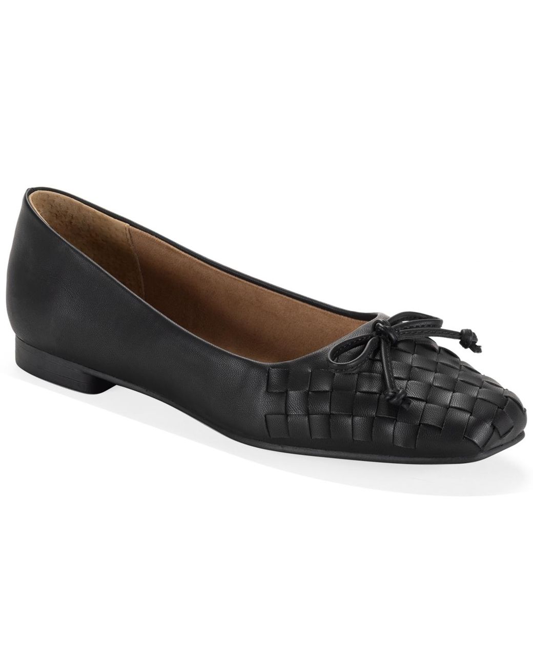 Style & Co. Black Baileyy Woven Snip Toe Ballet Flats