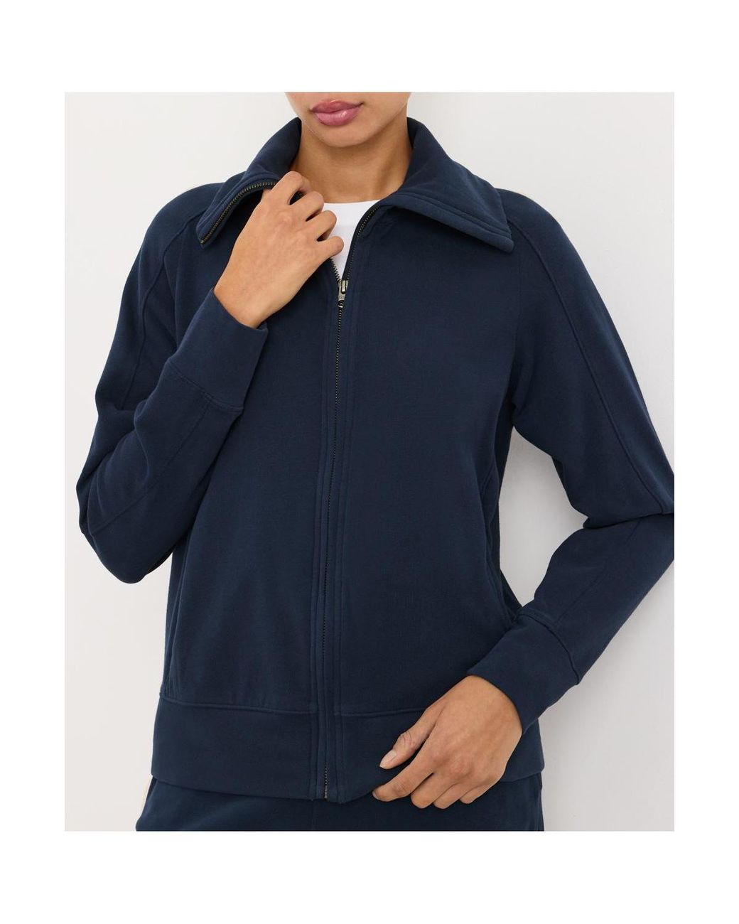 Pact Blue Cloudknit Zip Jacket
