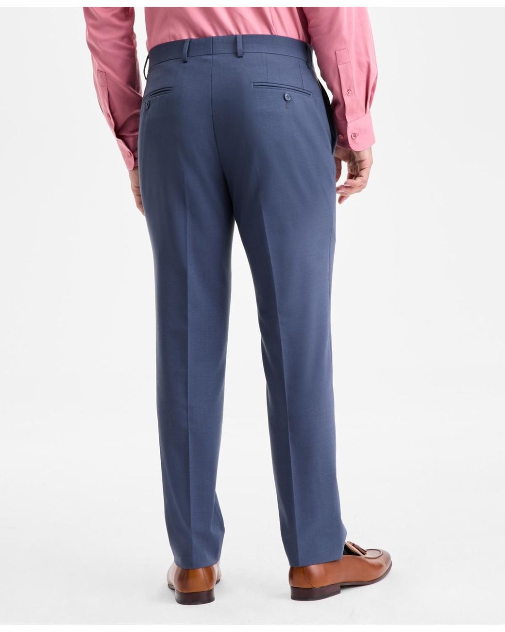 BarIII Blue Slim-fit Solid Wool-blend Suit Separate Pants for men
