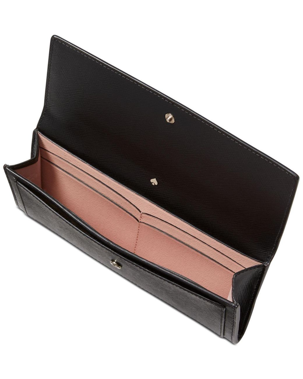 Kate Spade Spencer Slim Flap Wallet in Black | Lyst