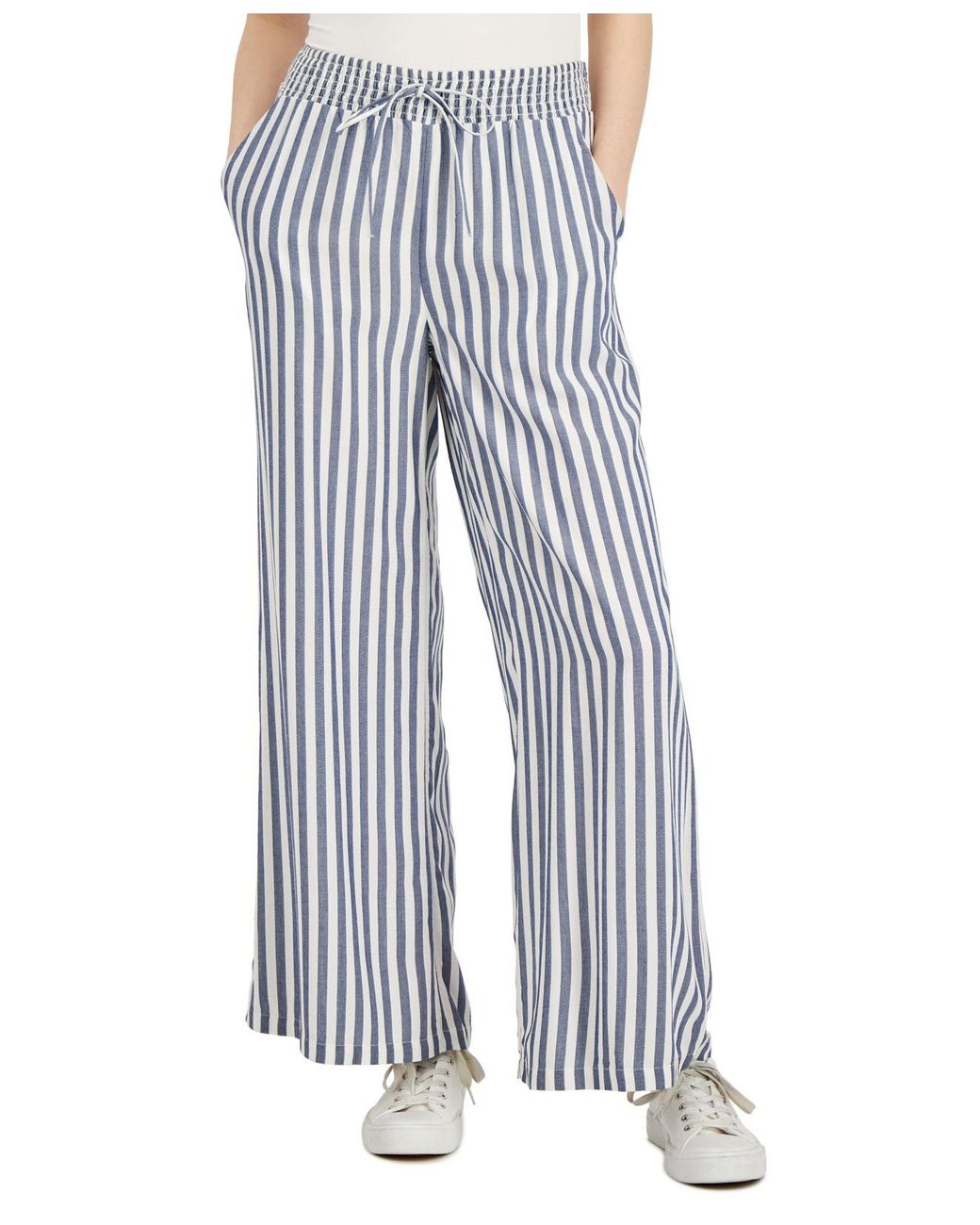 Style & Co. Petite Striped Wide-leg Pants, Created For Macy's in Blue ...