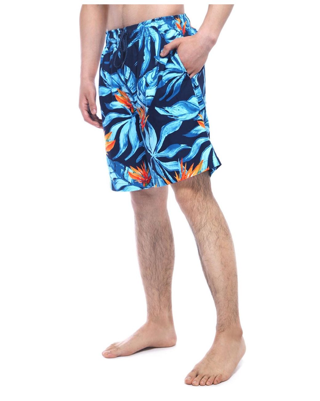 Rokka&Rolla Blue 8" Mesh Lined Swim Trunks for men