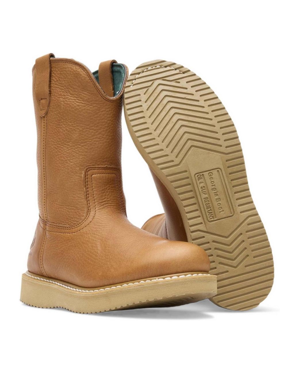 Georgia Boot Brown Wedge Work Wellington for men