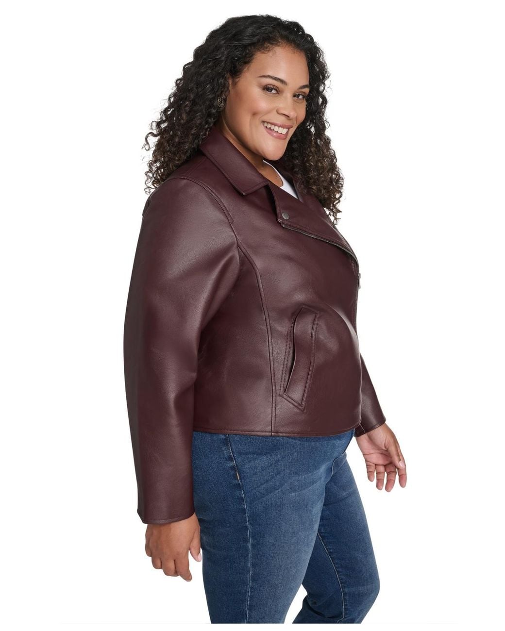 Levi's Red Plus Size Long Sleeve Moto Jacket