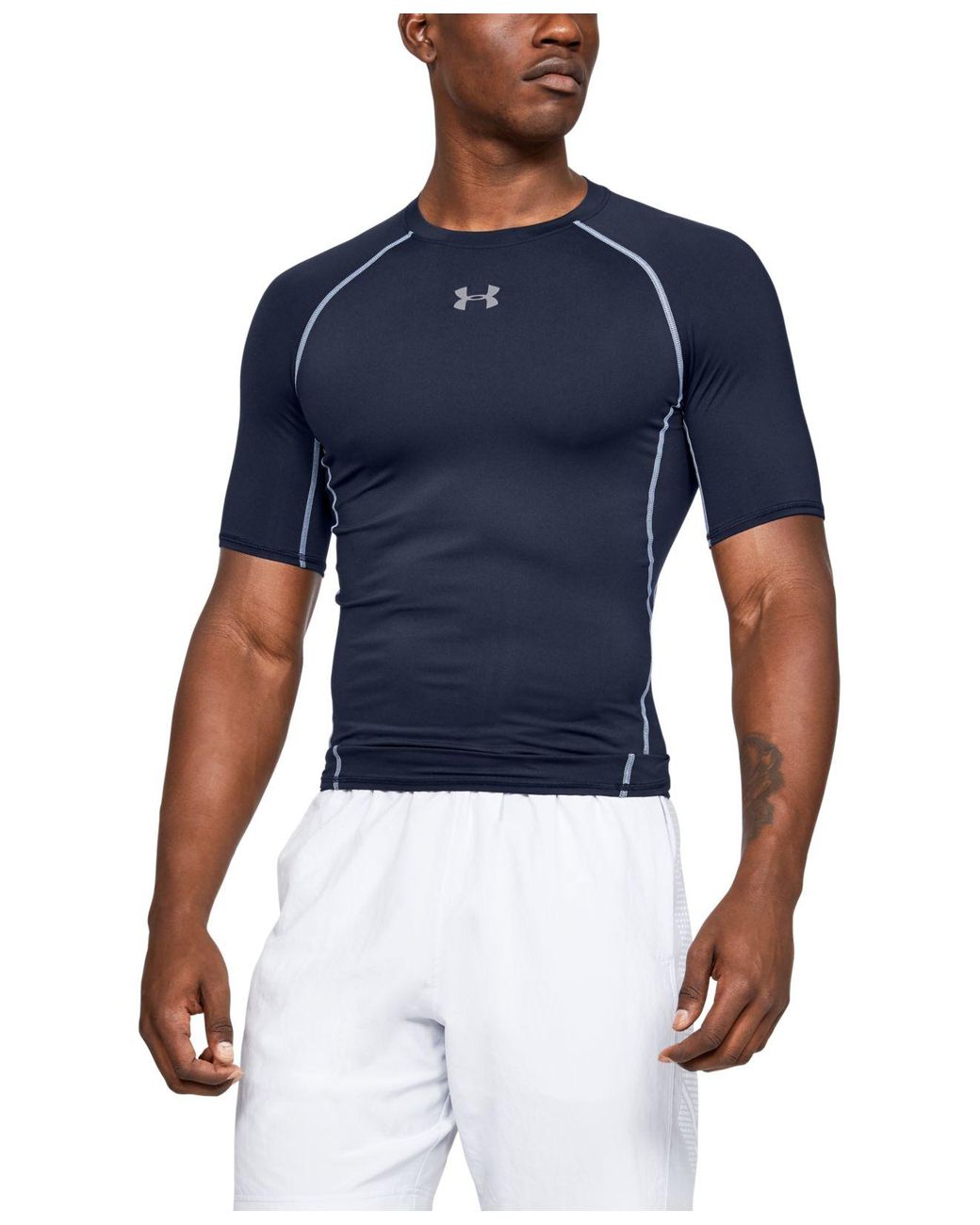 Under Armour Heatgear® Armour Short Sleeve Compression Shirt in Navy ...