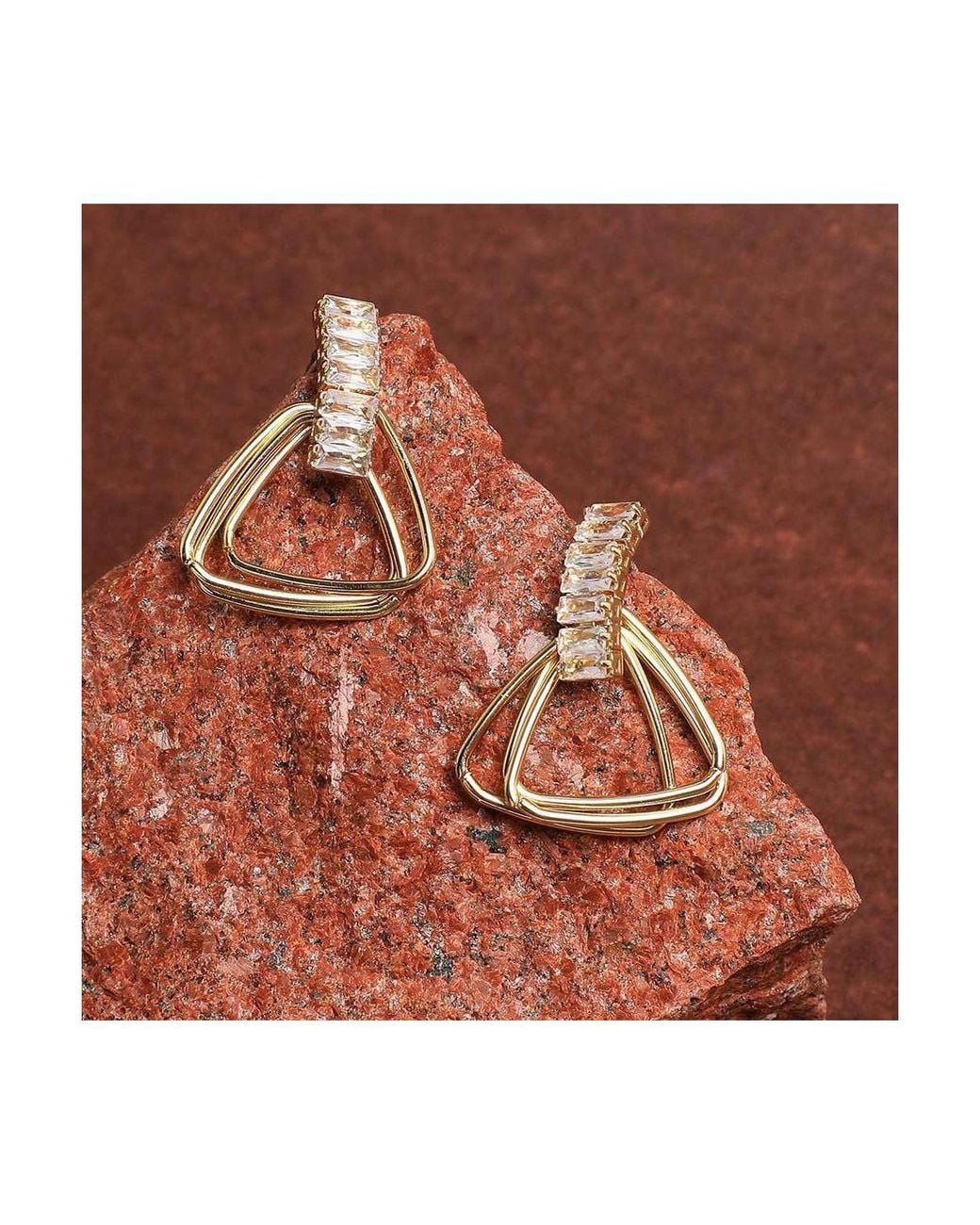 SOH Metallic Triangle Drop Earrings