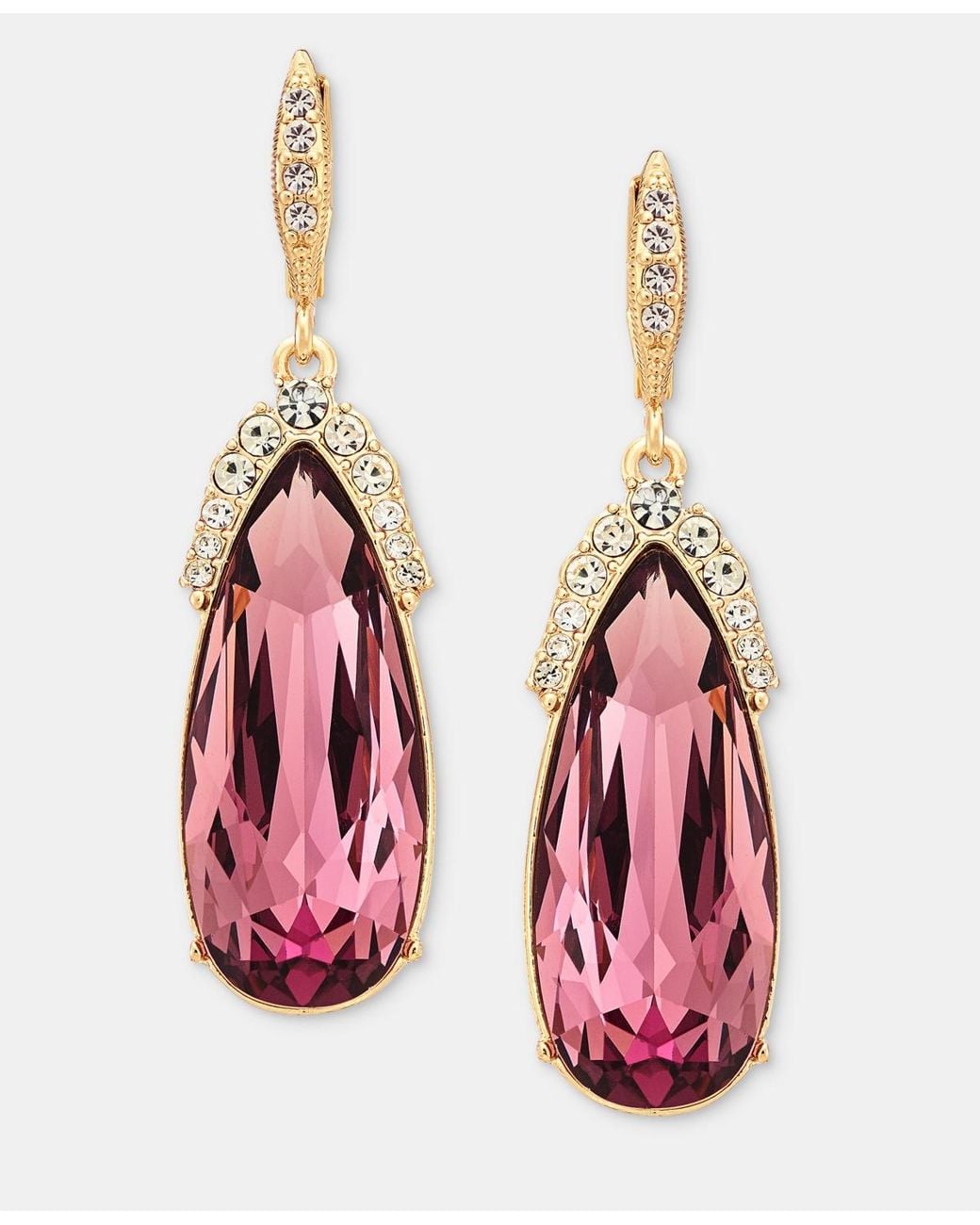 Givenchy Pink Crystal Pear-shape Drop Earrings