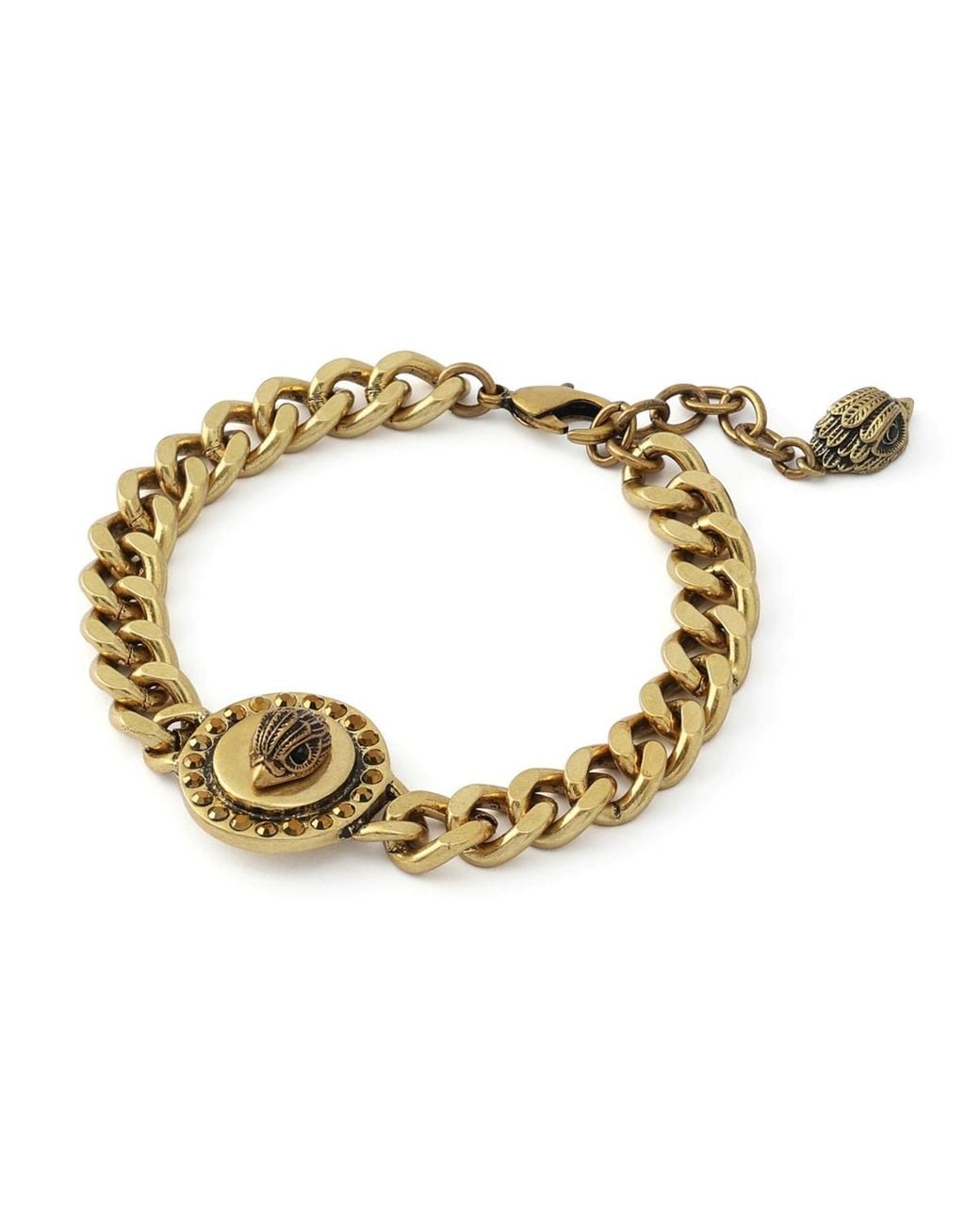 Kurt Geiger Glass Crystal Mansion Eagle Chain Bracelet in Metallic | Lyst