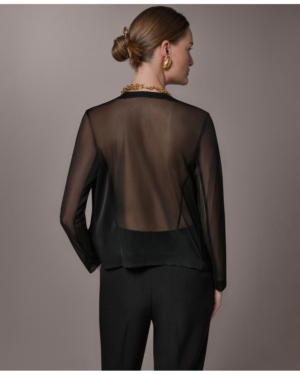 Donna Karan Gray One-button Jacket