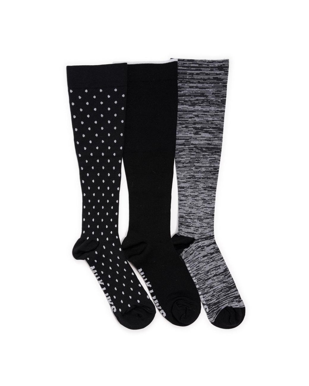 Muk Luks Black 3 Pair Pack Compression Socks