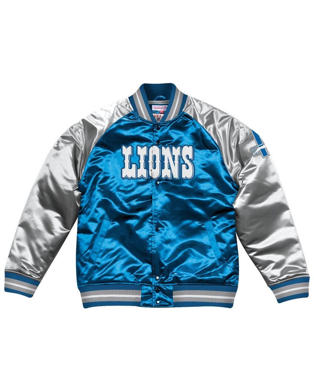 Mitchell & Ness Detroit Lions Nfl Tough Season Satin Jacket in Blue for Men
