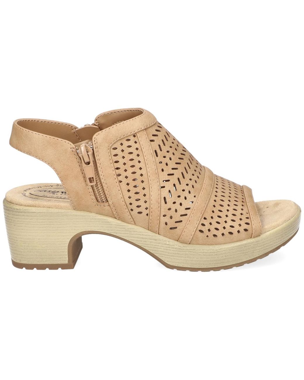 Easy Street Natural Evan Open Toe Platform Sandals