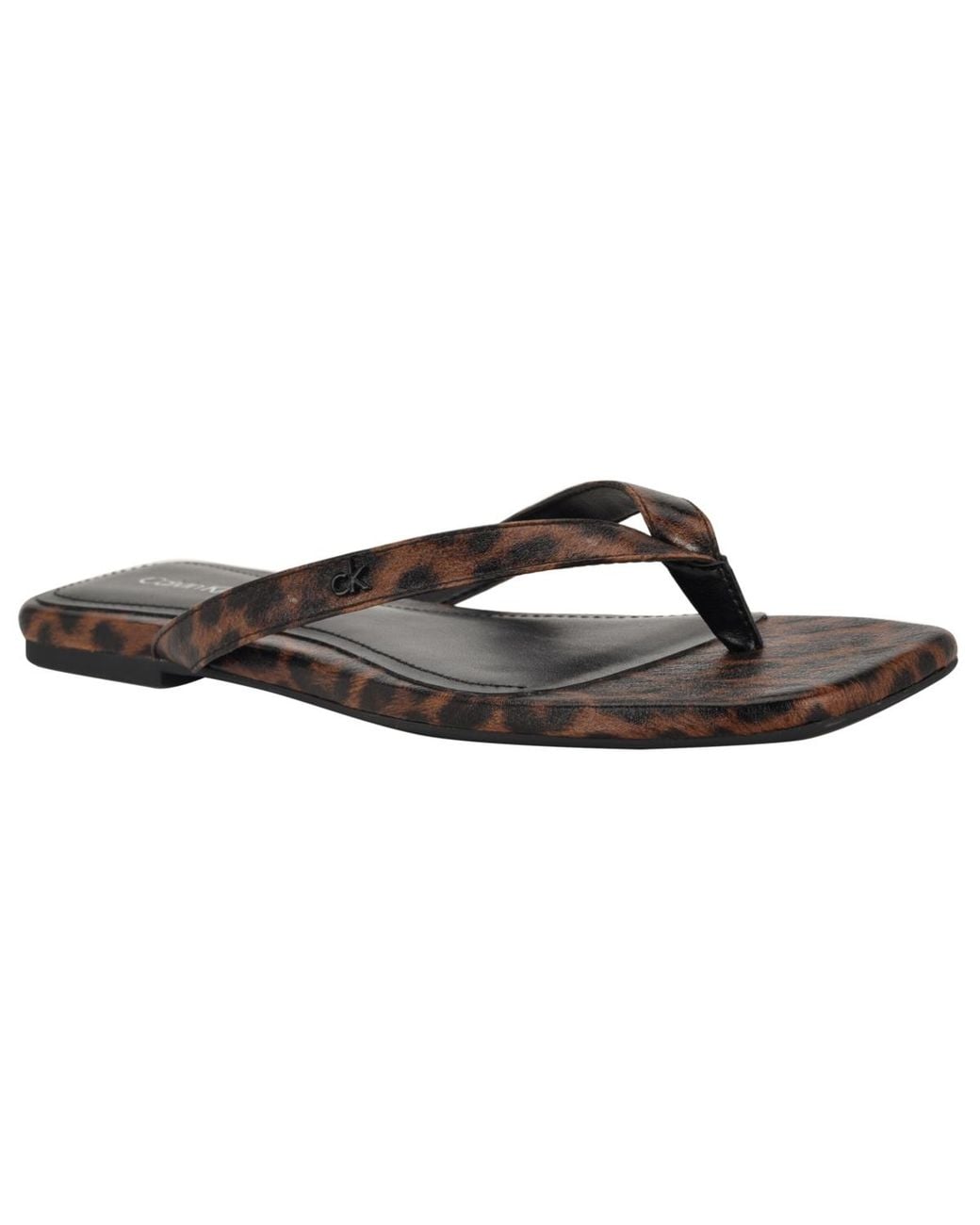 Calvin Klein Brown Stelea Flat Thong Sandals