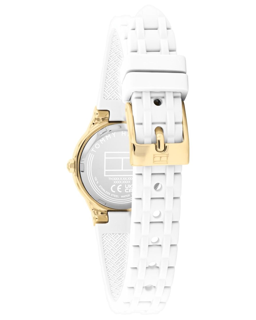 Tommy Hilfiger Metallic Quartz Silicone Strap Watch
