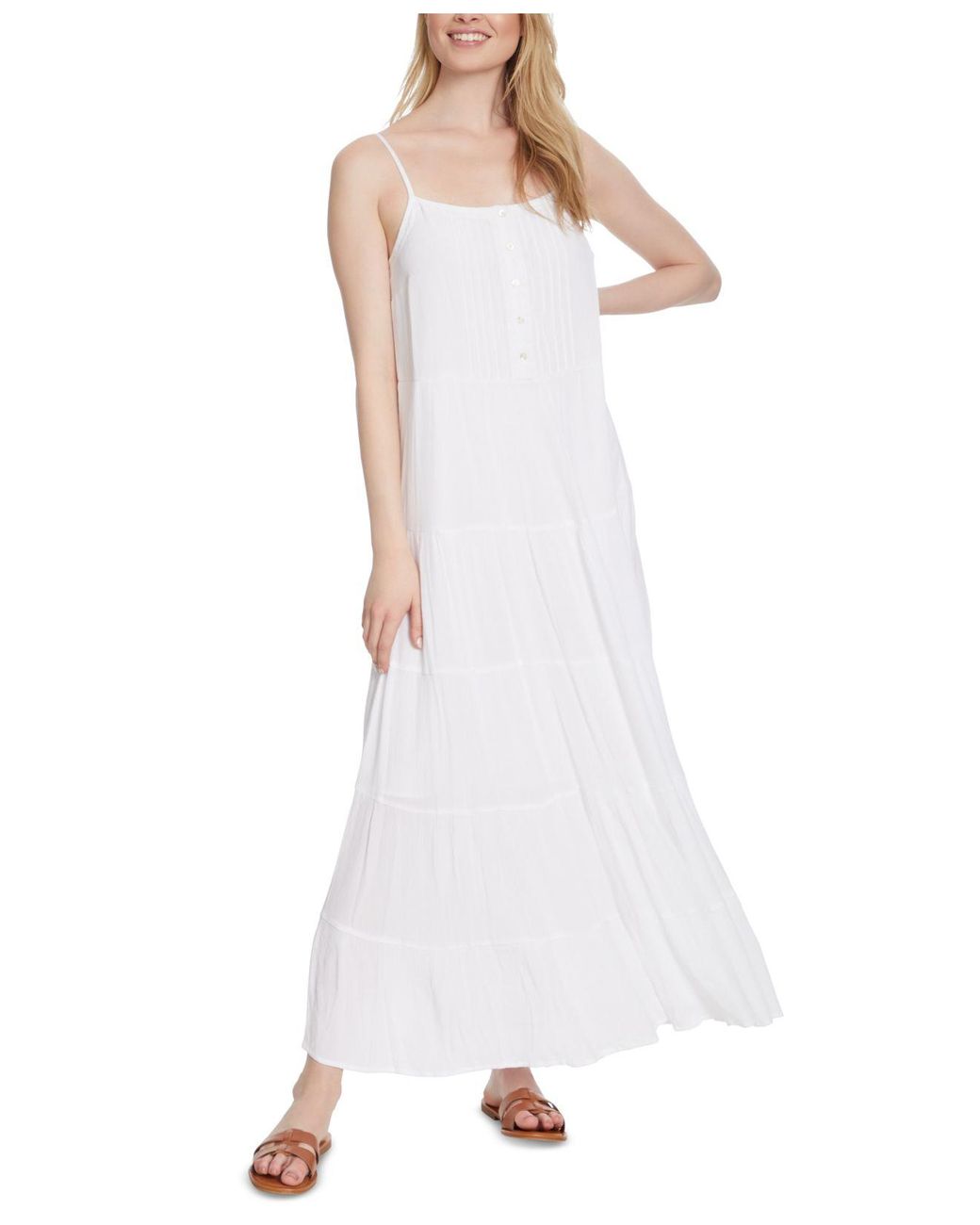 Jessica Simpson Alanis Tiered Maxi Dress in White | Lyst