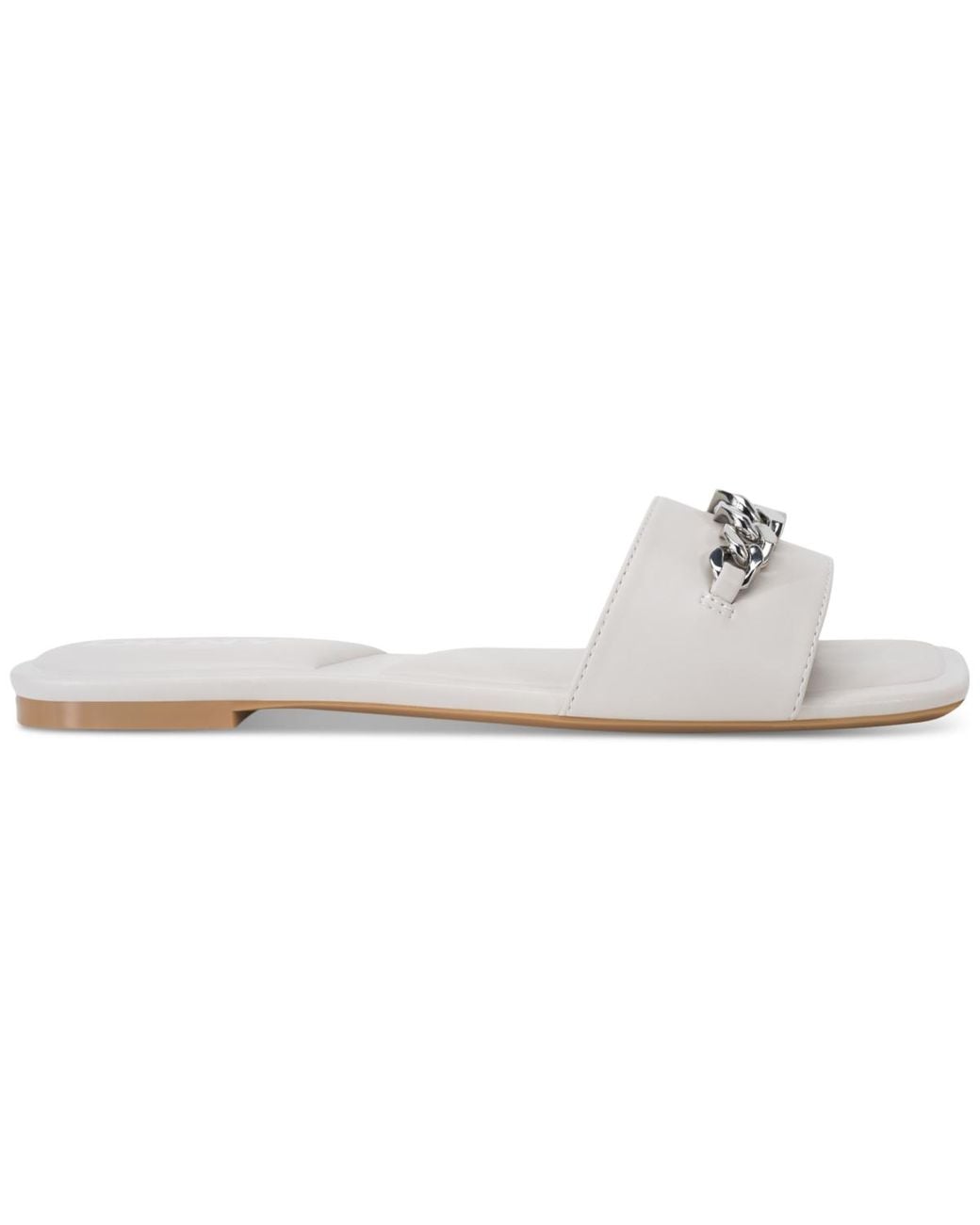 DKNY White Dania Flat Slide
