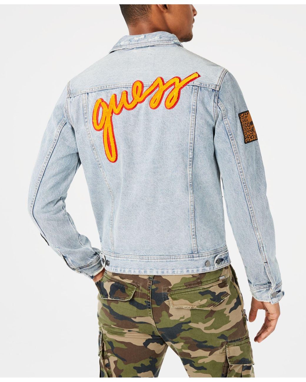 Guess Dillon Patch Denim Jacket in Blue for Men Lyst
