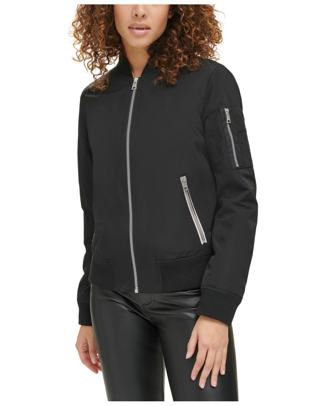 Levi's Black Lightweight Zip-detail Bomber Jacket