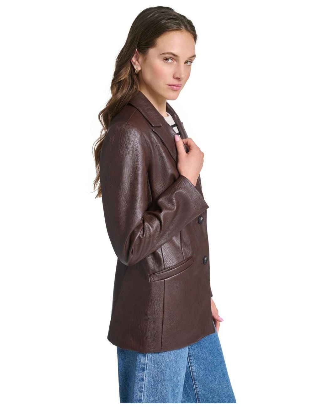 Levi's Blue Laydown Collar Single-breasted Blazer