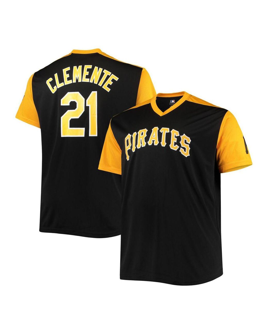 Profile Roberto Clemente Black, Gold Pittsburgh Pirates Cooperstown  Collection Player Replica Jersey for Men