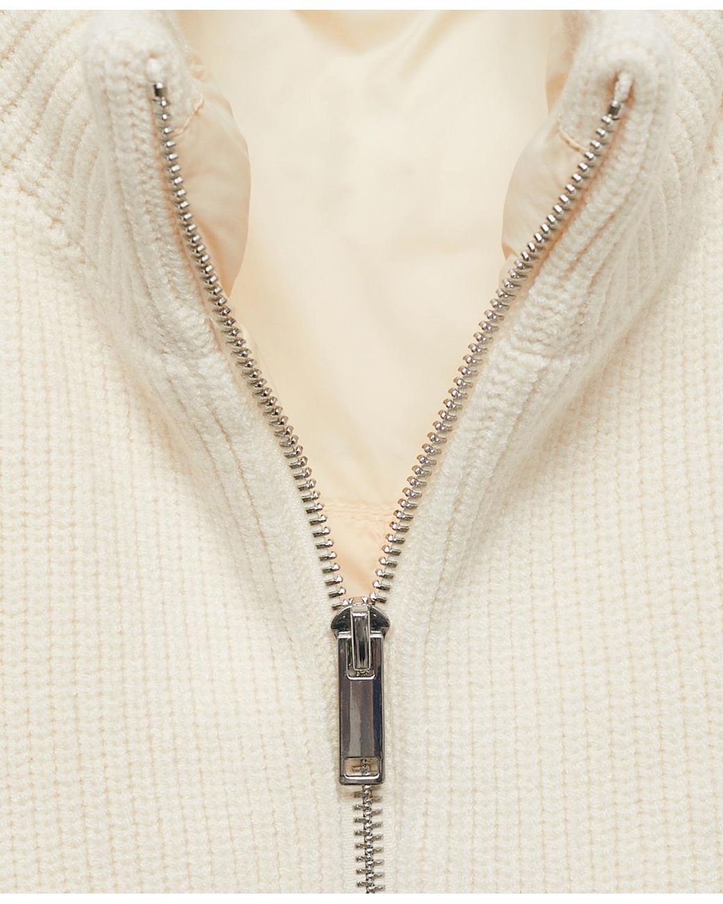 Mango White Contrasting Knit Vest