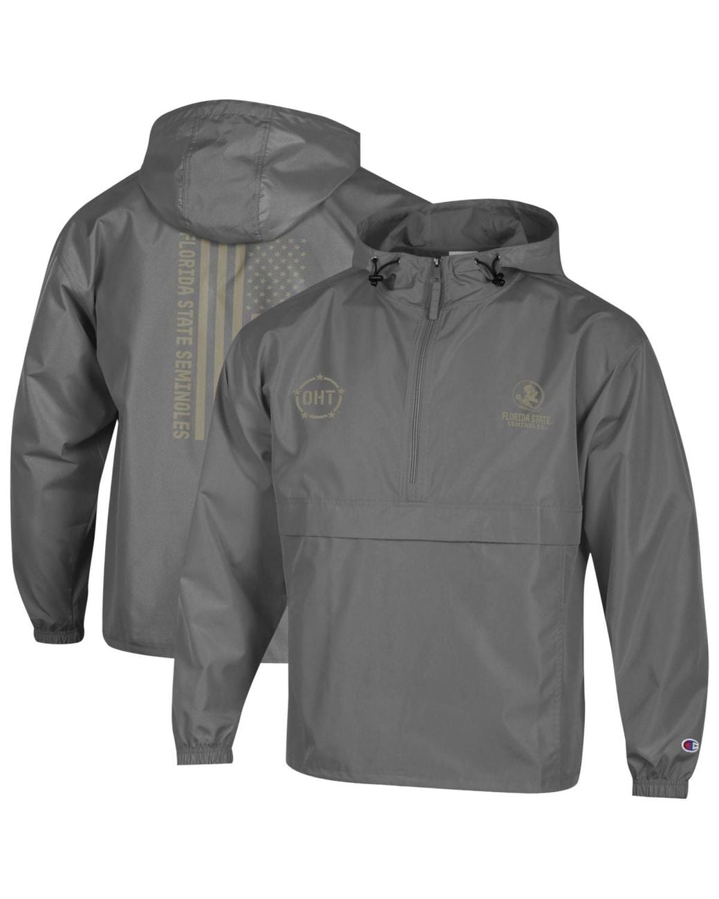 Champion Florida State Seminoles Oht Flag Packable Jacket in Gray for ...