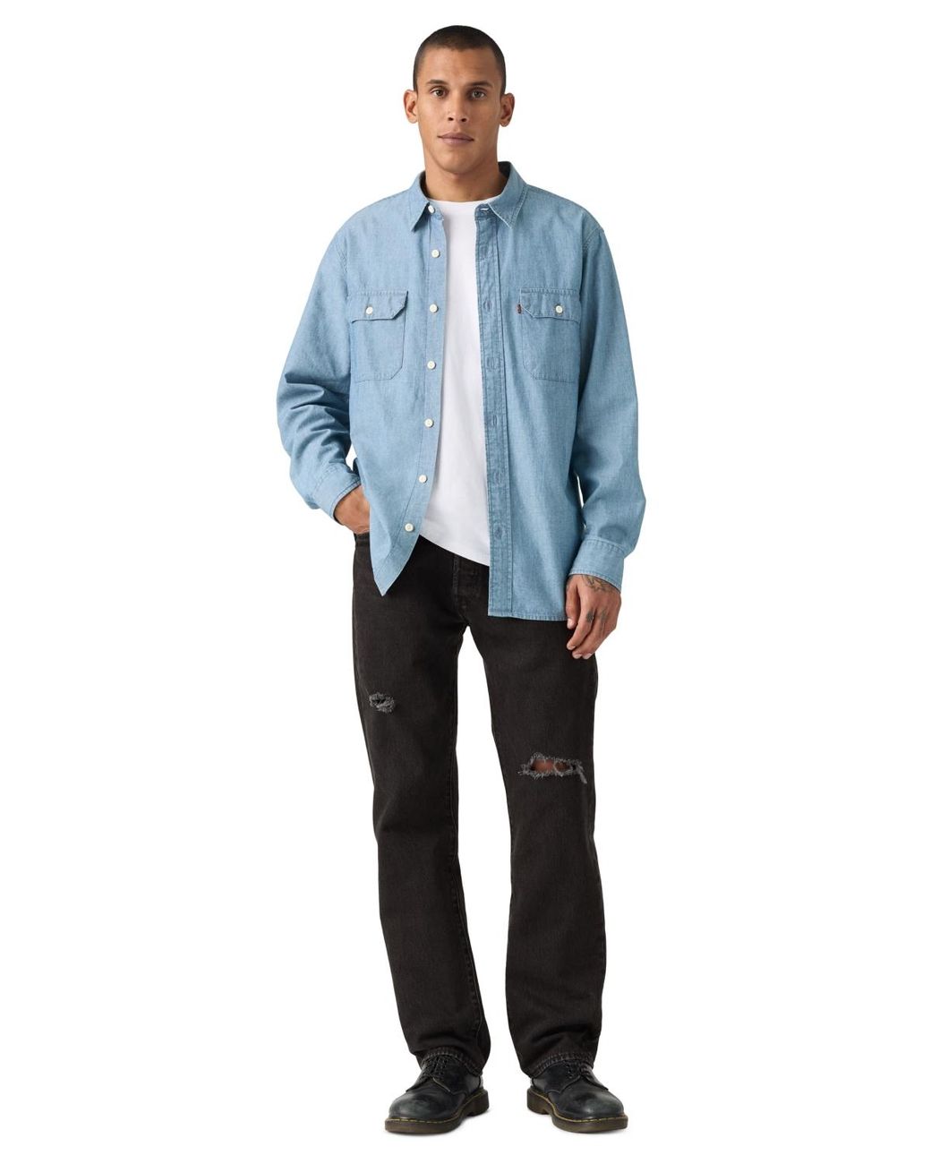Levi's Black 501 Regular-fit Button Fly Jeans for men