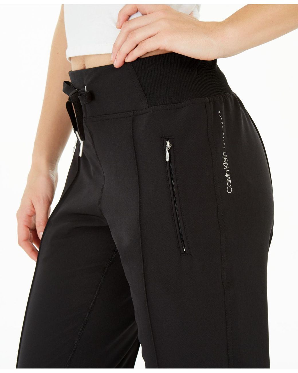 Calvin Klein Performance Pintucked Jogger Pants in Black | Lyst