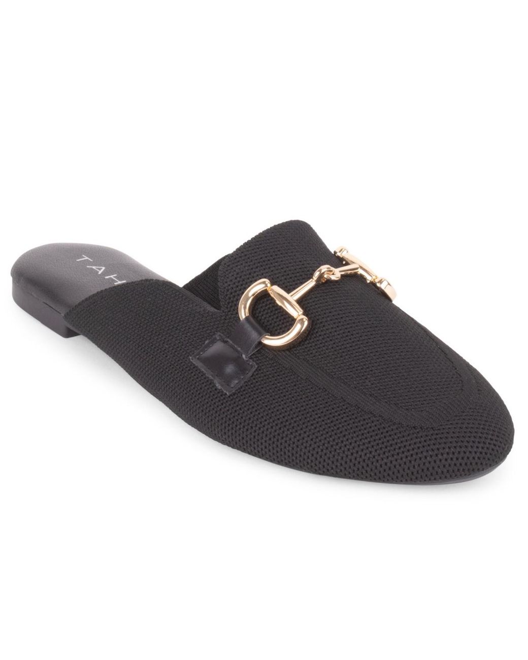 Tahari Black Augustine Slip-on Mule Flats