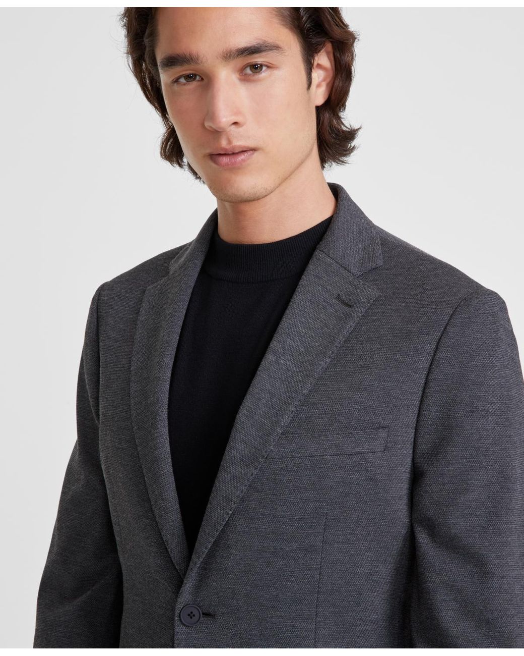 Calvin Klein Slim fit Solid Knit Sport Coat in Blue for Men Lyst
