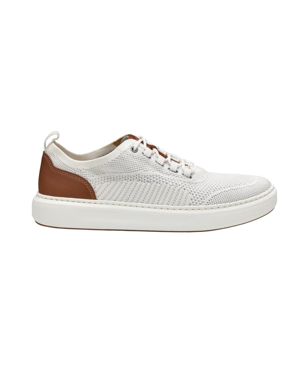 Johnston & Murphy White Anders Knit U-throat Sneaker for men