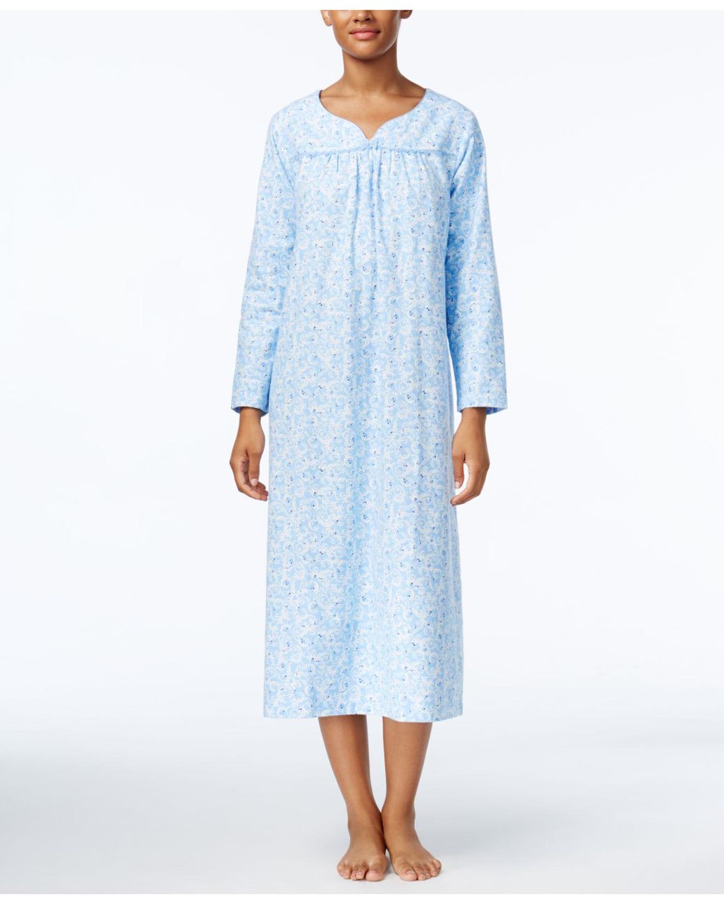 Charter Club Printed Flannel Nightgown, Created For Macy's in Blue | Lyst