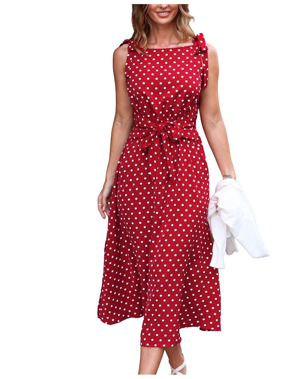 chinese dress ladies Clara Red Polka Dot Maxi Dress – Thomas and Rye main image 0