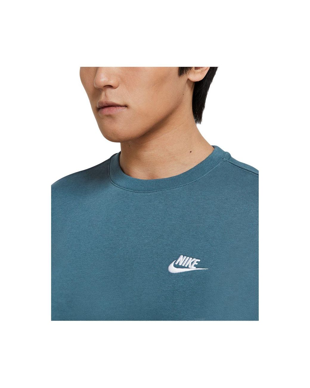 Nike Club Fleece Crew Sweatshirt in Green for Men | Lyst