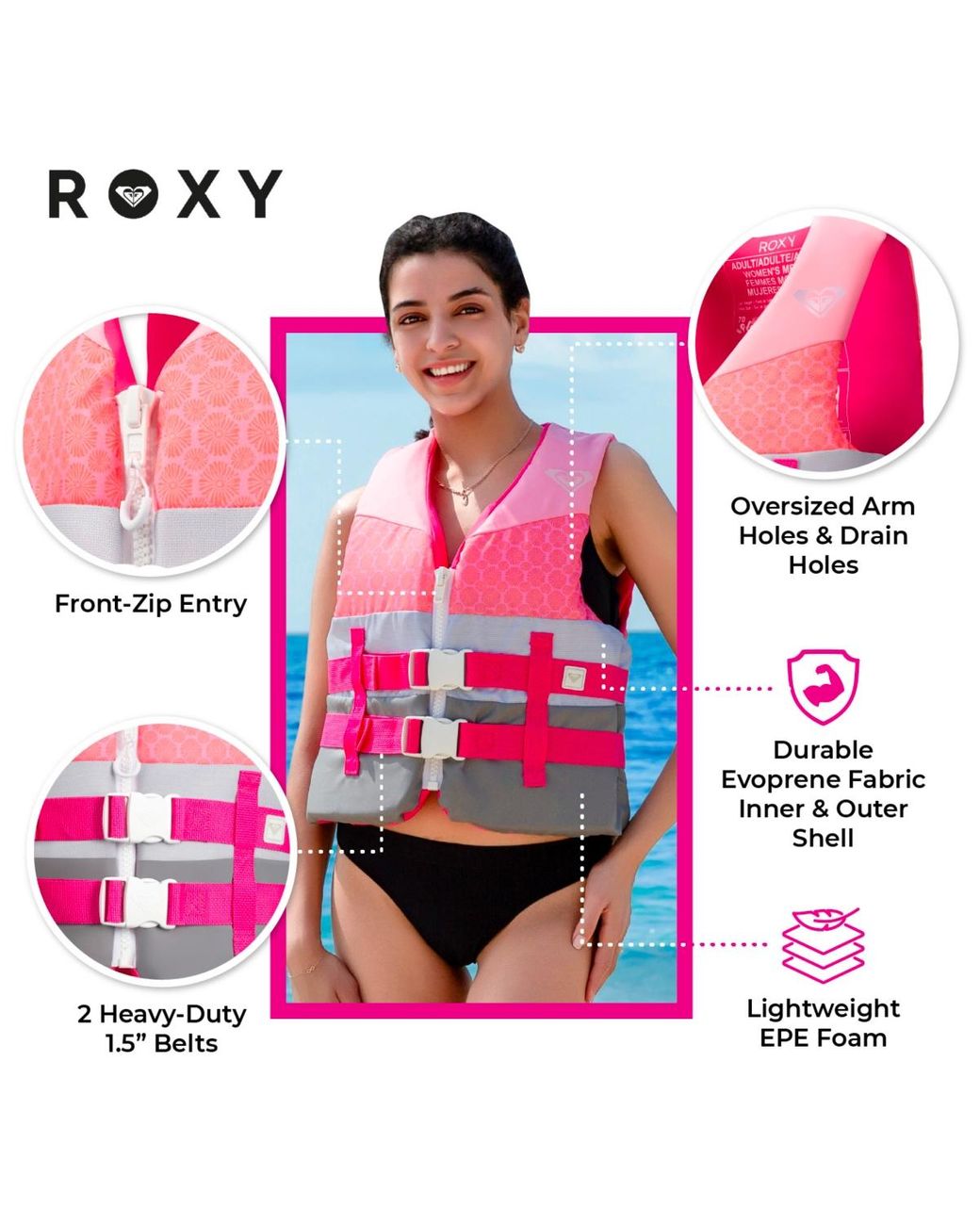 Roxy In Real Life Roxy Uscg Approved S Life Vest in Pink | Lyst