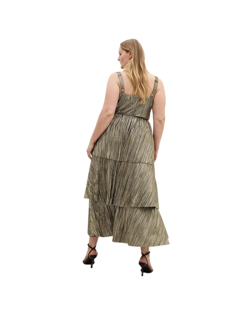 City Chic Multicolor Glamour Metallic Tier Dress