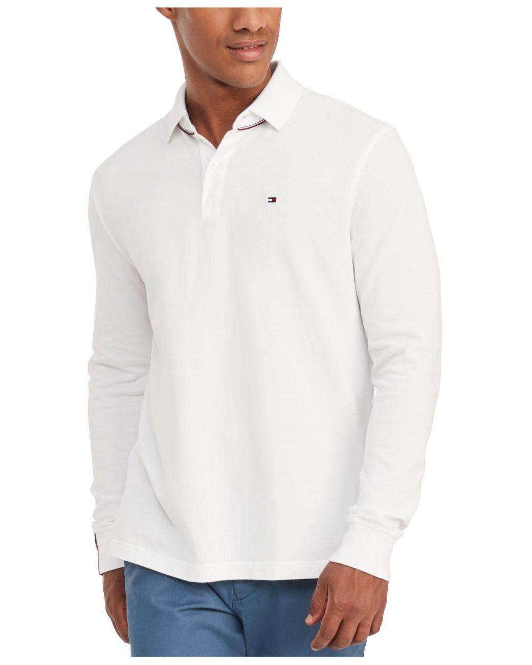 Tommy Hilfiger Cotton Long Sleeve Polo Shirt In Classic Fit in Bright ...