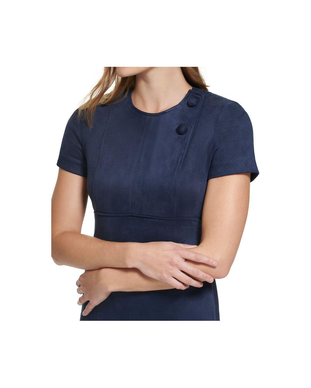 calvin klein faux suede a line dress