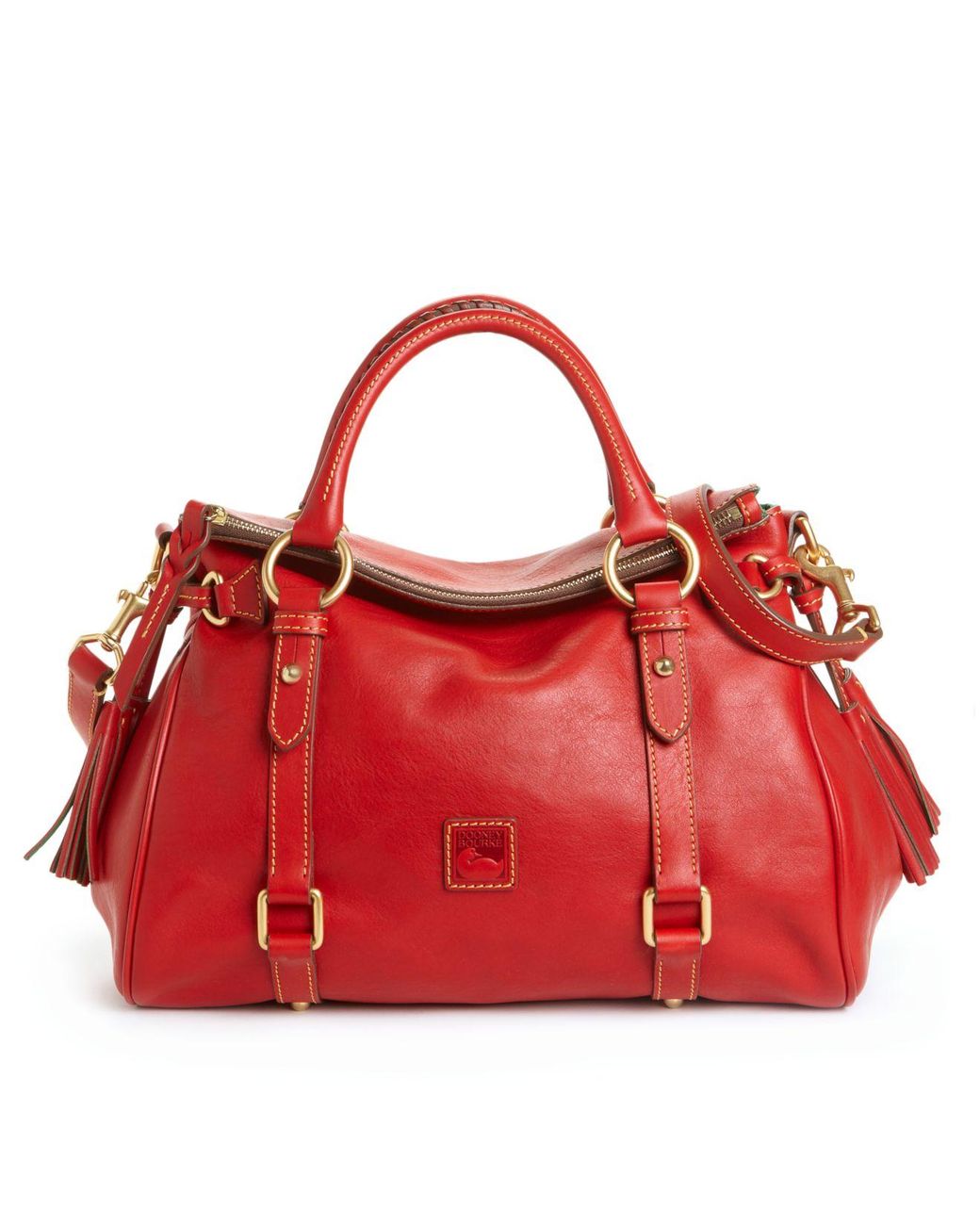 Dooney & Bourke Handbag, Florentine Vachetta Small Satchel in Red/Gold ...