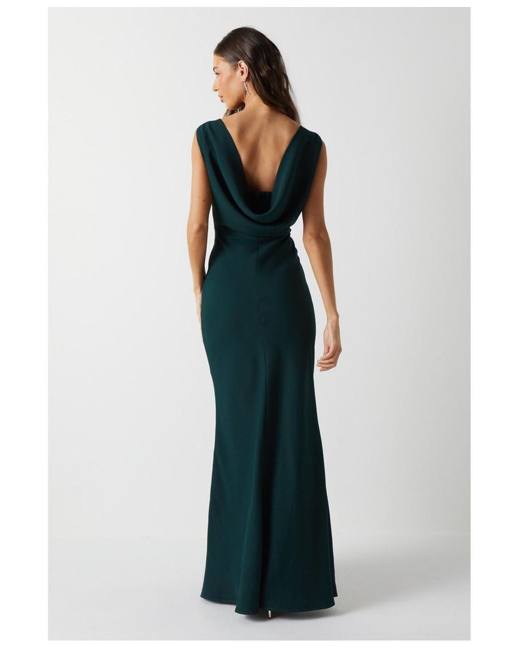 Coast Cowl Back Maxi Bridesmaid Dress in Green | Lyst