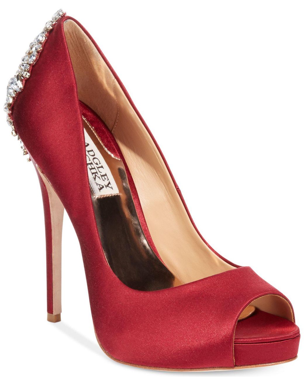 Badgley Mischka Kiara Platform Evening Pumps in Red | Lyst