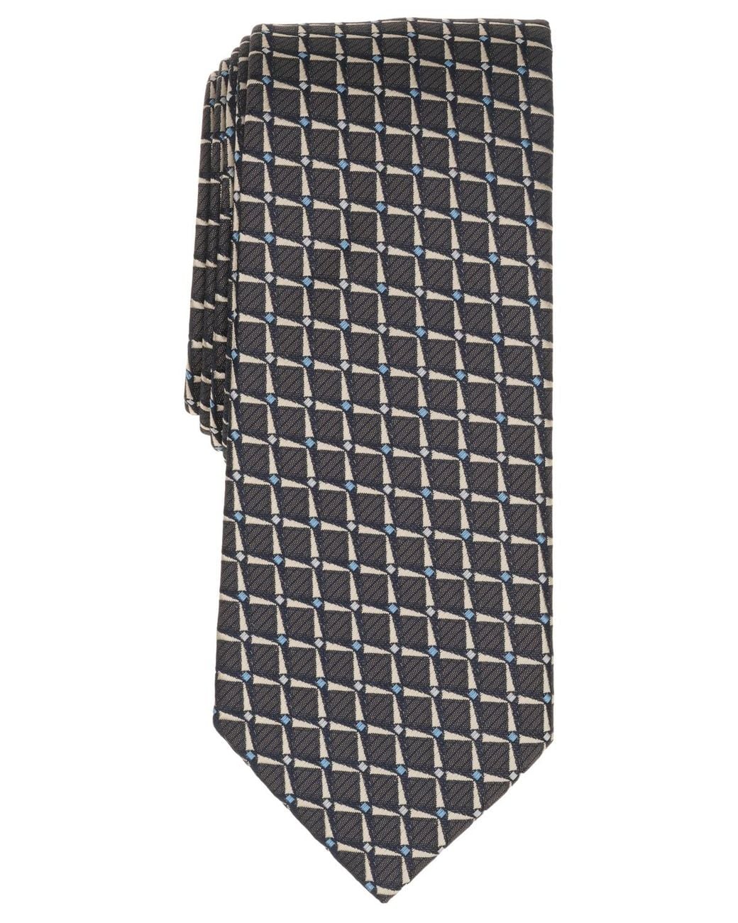 Alfani Gray Check Pattern Slim Tie for men