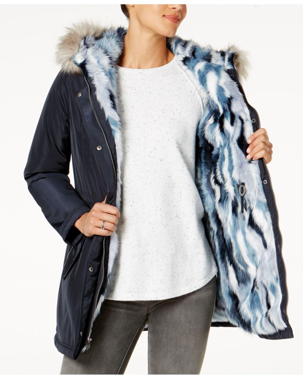 Laundry faux cheap fur coat