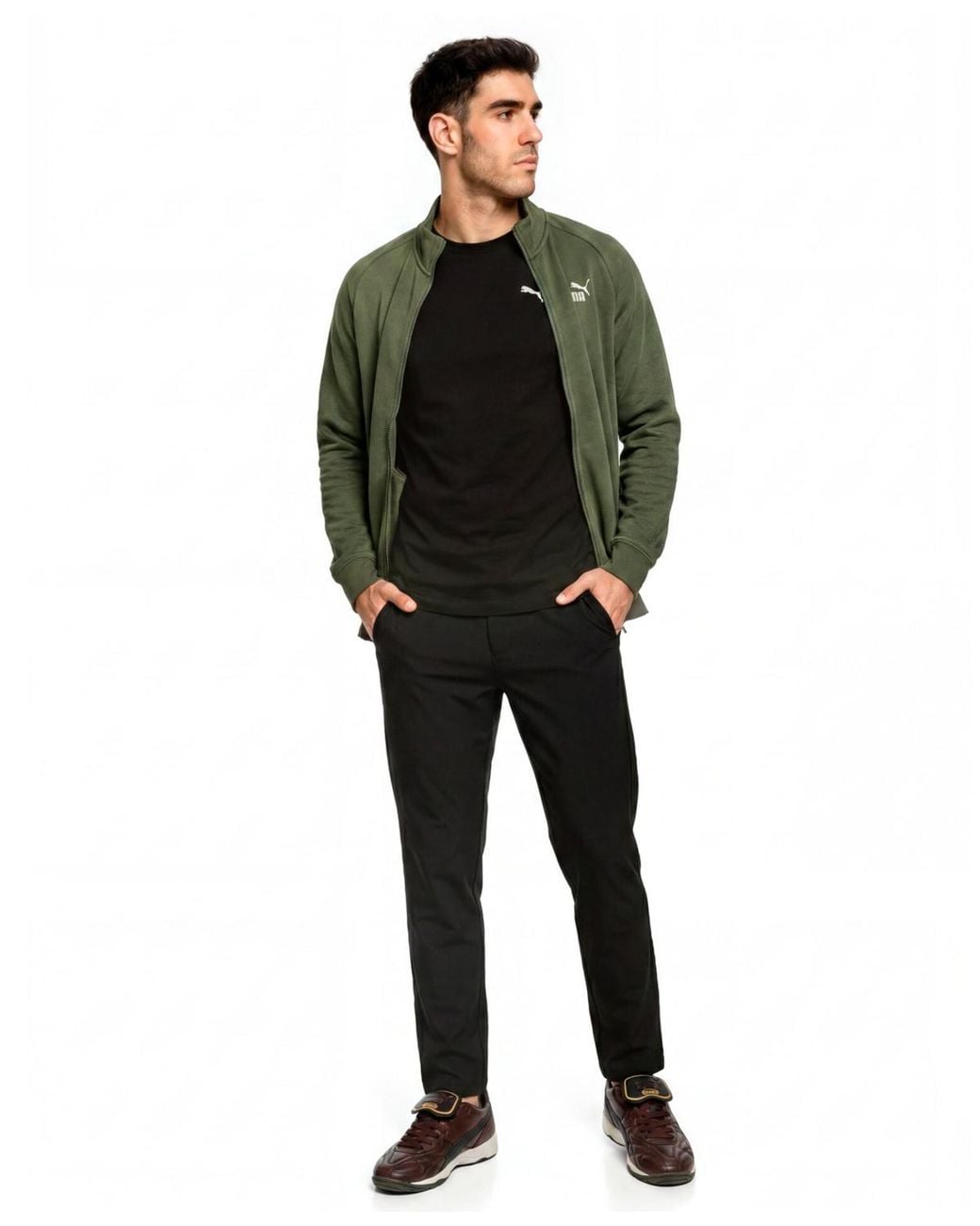 PUMA Green Zip Front Track Jacket for men