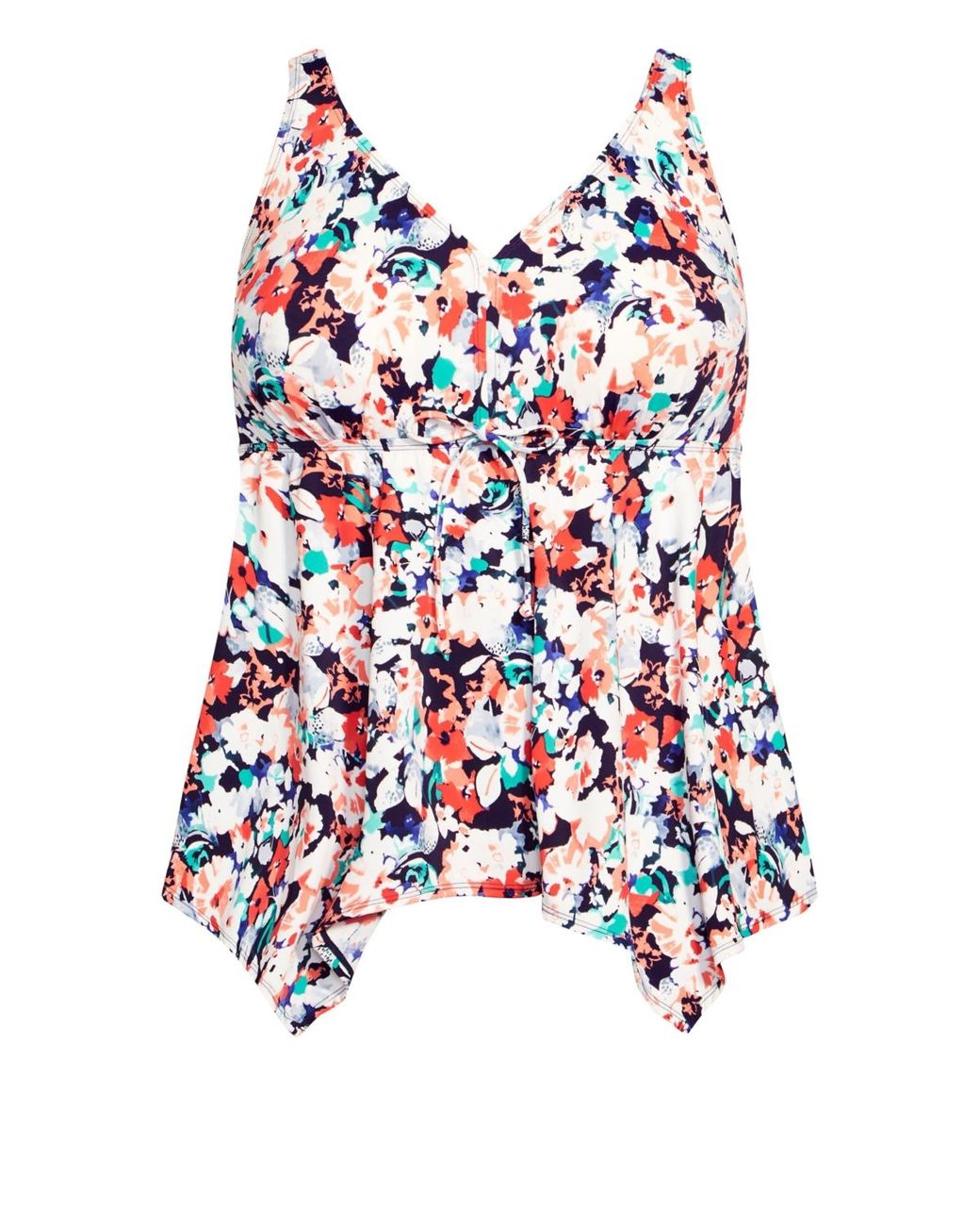 Avenue Plus Size Sharkbite Print Tankini Top in White Lyst