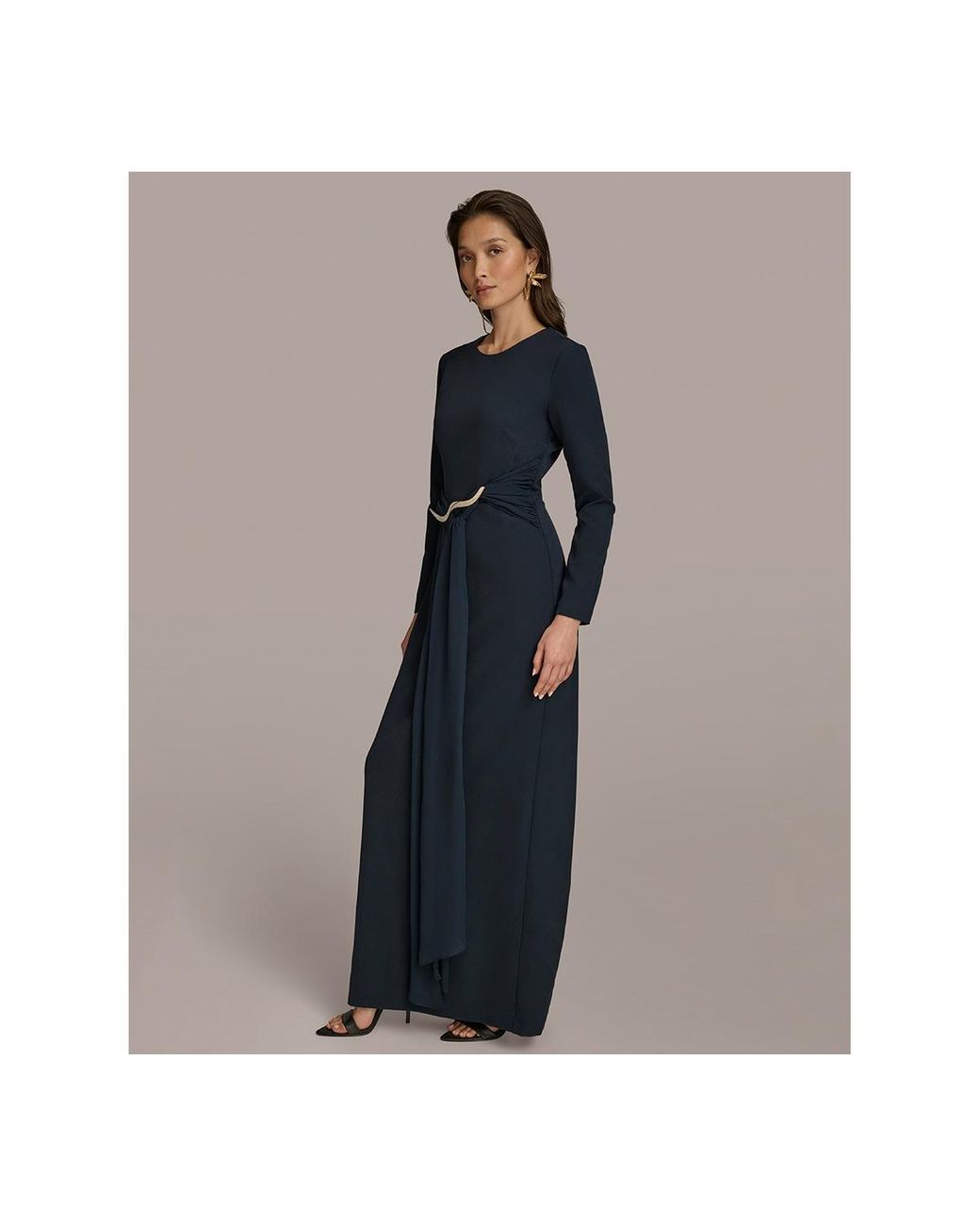 【Donna Karan New York】Jewel-Neck Embellished Gown Donna Karan Jewel-neck Embellished Gown in Gray | Lyst