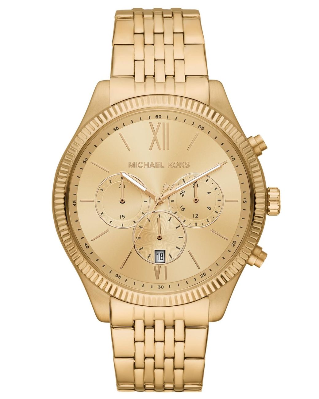 Michael Kors Stainless Watch 43mm in Bracelet Lyst Benning Chronograph for Men Metallic | Steel